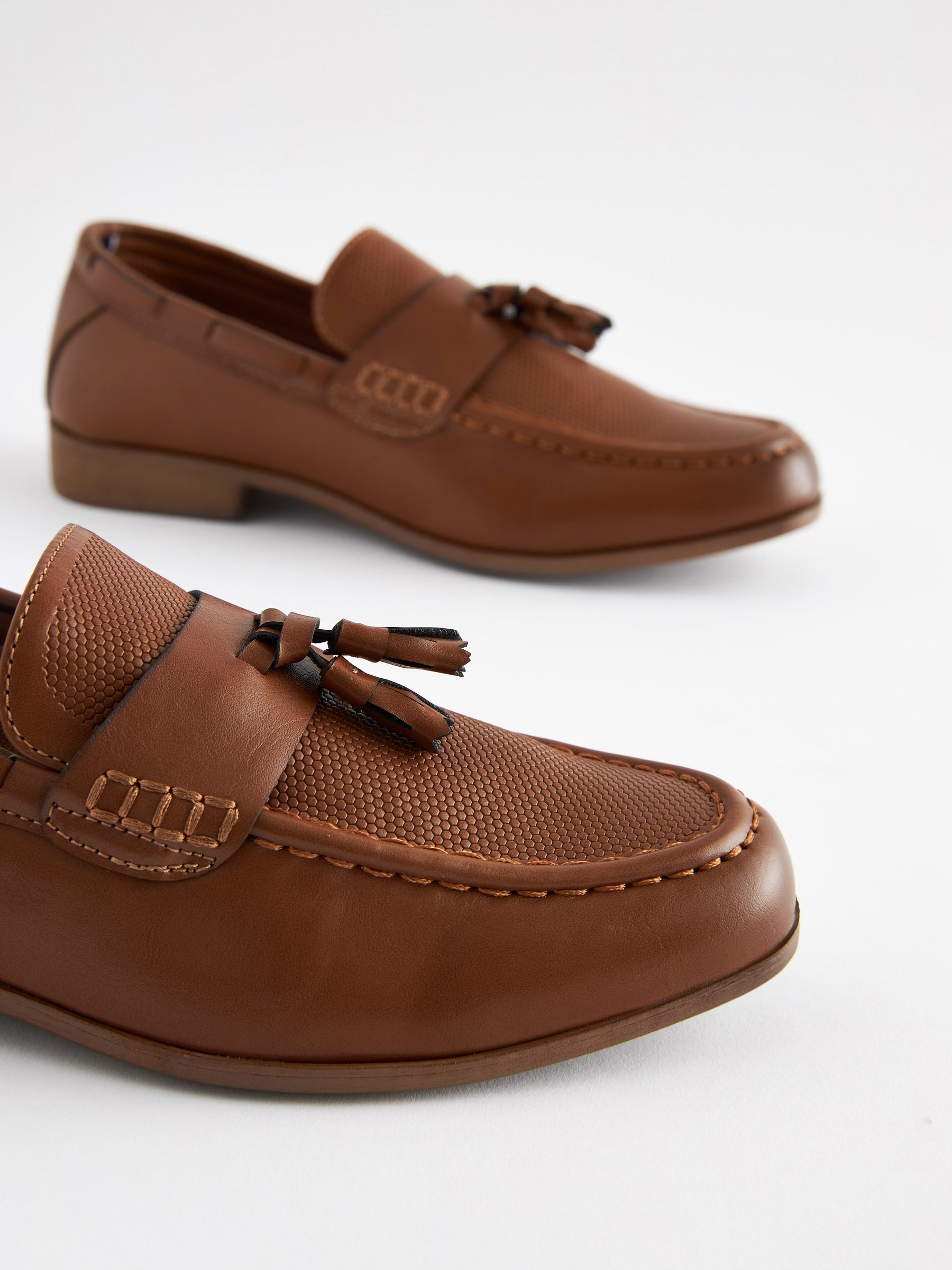 Buy Tan Tassel Standard Fit (F) Smart Loafers from Next USA