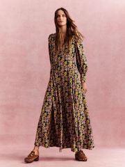 Boden Green Blouson Sleeve Maxi Tea Dress - Image 3 of 9