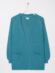 FatFace Blue Hannah Edge To Edge Cardigan - Image 1 of 1