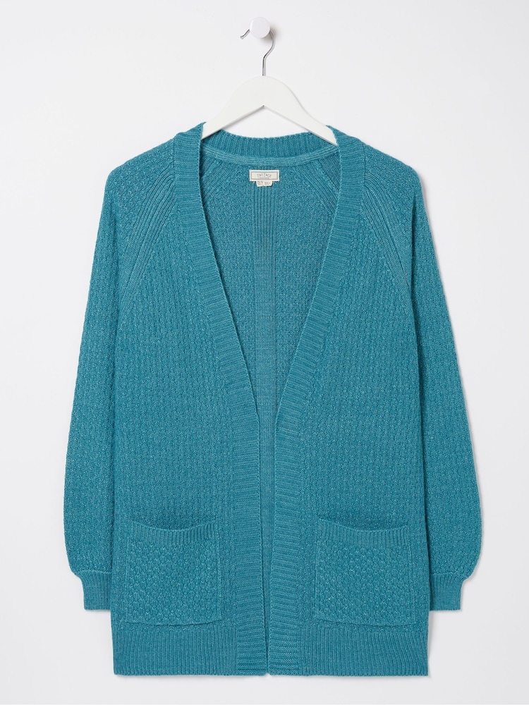 FatFace Blue Hannah Edge To Edge Cardigan - Image 1 of 1