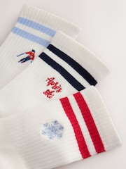 Ski Embroidered Icons - Sportinės kojinės su pagalvėlės padu ir briaunotu kulkšnies įtvaru 3 pakuotė - 5 paveikslėlis iš 6