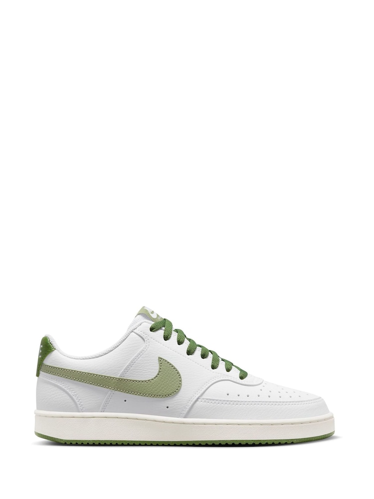 Nike White/Lime Court Vision Low Trainers - Image 1 of 10