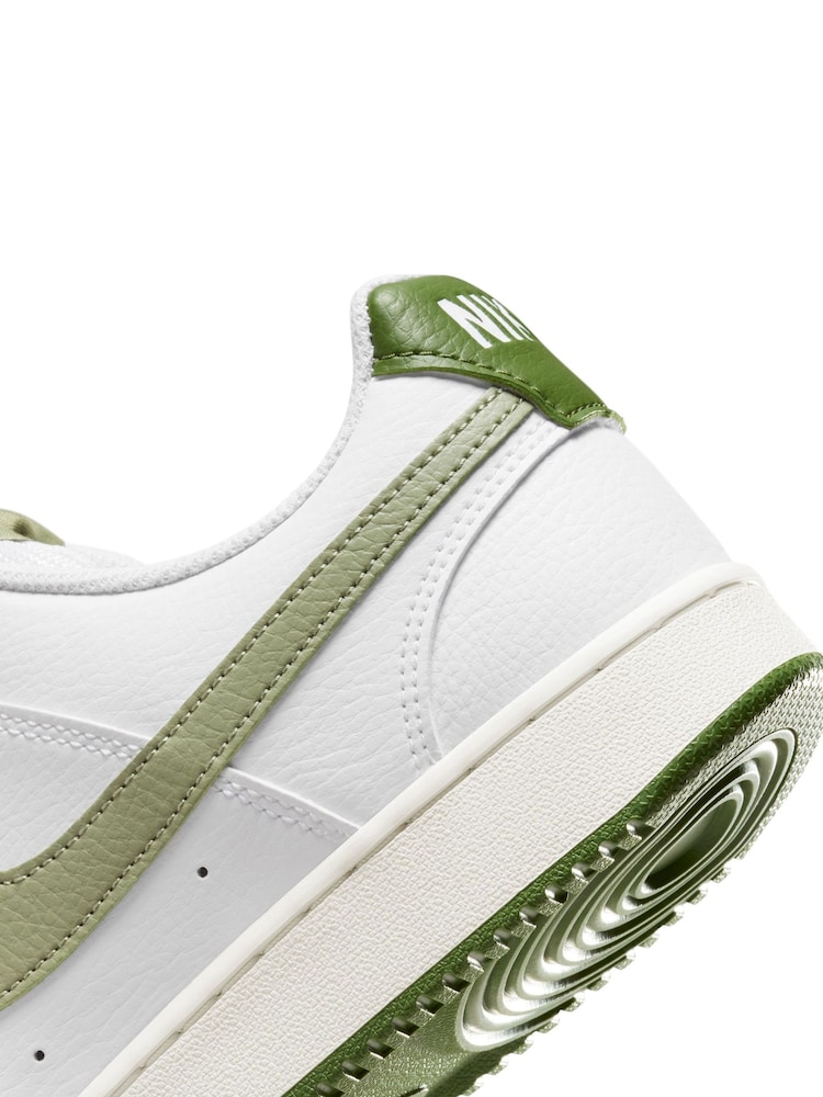 Nike White/Lime Court Vision Low Trainers - Image 10 of 10