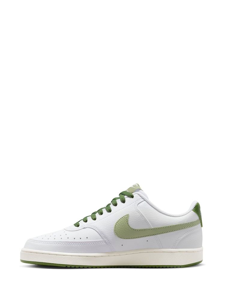 Nike White/Lime Court Vision Low Trainers - Image 2 of 10