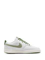 Nike White/Lime Court Vision Low Trainers - Image 3 of 10