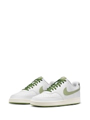 Nike White/Lime Court Vision Low Trainers - Image 5 of 10