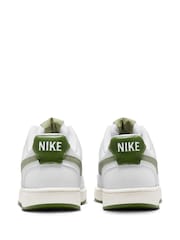 Nike White/Lime Court Vision Low Trainers - Image 6 of 10