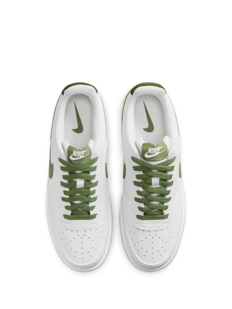 Blanc/jaune citron - Baskets basses Nike Court Vision - Image 7 of 10