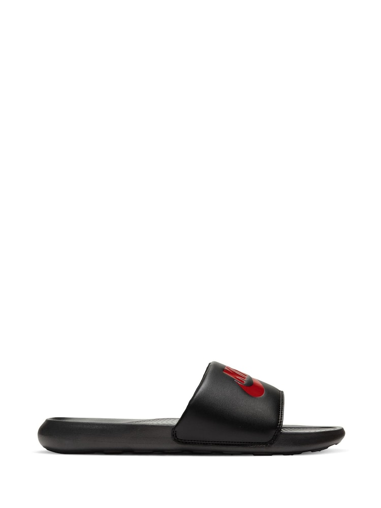 Nike Black/Red Victori One Sliders - Image 2 of 8 Nike Black/Red Victori One Sliders - Image 2 of 8