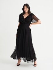 Scarlett & Jo Black Isabelle Angel Sleeve Maxi Dress - Image 1 of 4