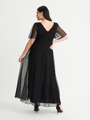Scarlett & Jo Black Isabelle Angel Sleeve Maxi Dress - Image 2 of 4
