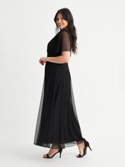 Scarlett & Jo Black Isabelle Angel Sleeve Maxi Dress - Image 3 of 4