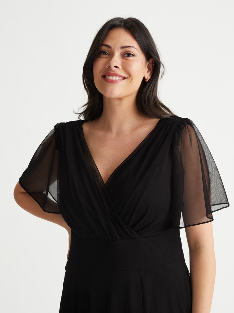 Scarlett & Jo Black Isabelle Angel Sleeve Maxi Dress - Image 4 of 4