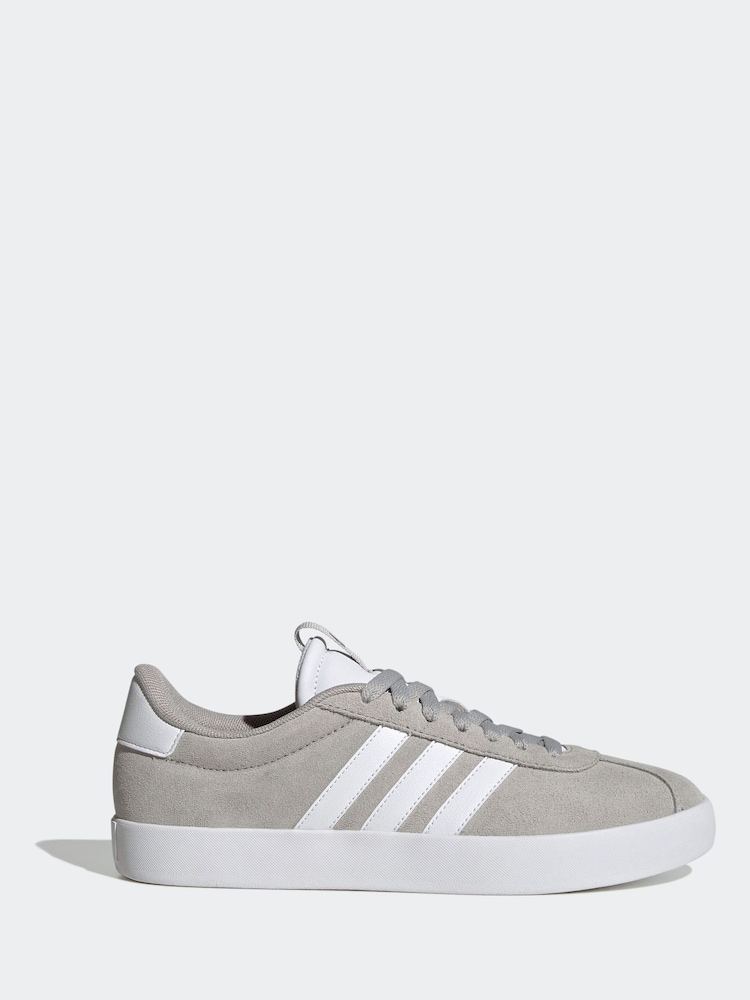 adidas Grey/White VL Court 3.0 Trainers - Image 1 of 9