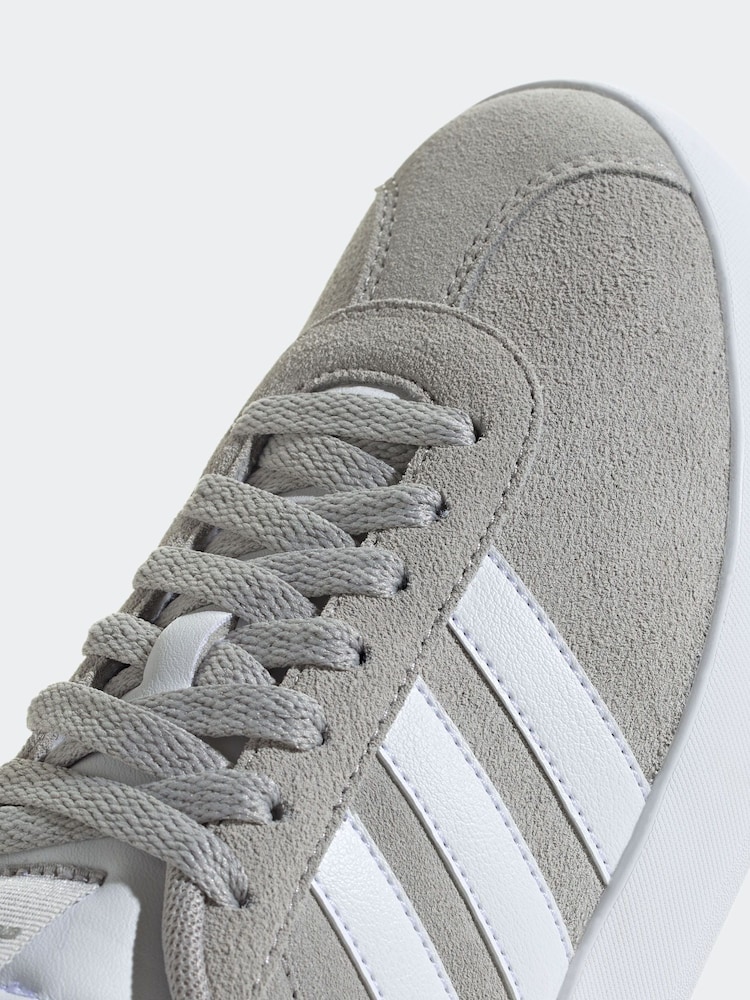 adidas Grey/White VL Court 3.0 Trainers - Image 8 of 9