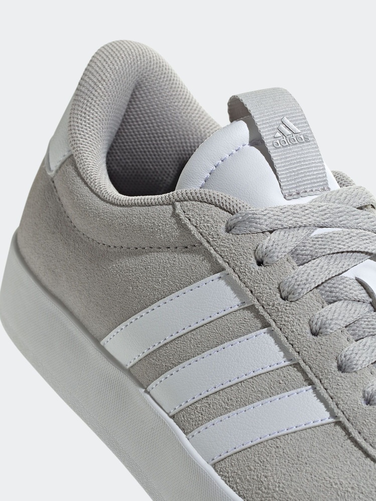 adidas Grey/White VL Court 3.0 Trainers - Image 9 of 9