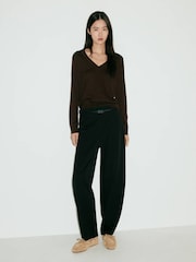 Mango Black Sleek Barrel Trousers - Image 2 of 7