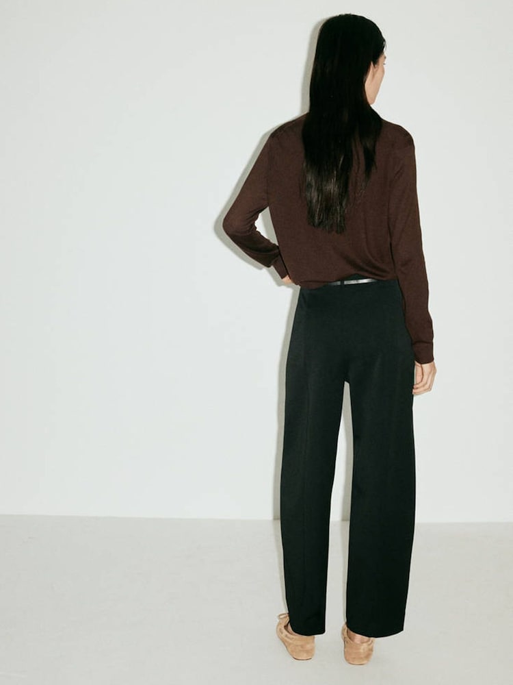 Mango Black Sleek Barrel Trousers - Image 2 of 7