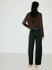Mango Black Sleek Barrel Trousers - Image 3 of 7