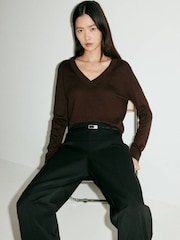 Mango Black Sleek Barrel Trousers - Image 4 of 7