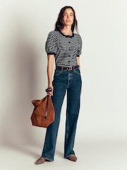 Boden Blue Button-through Full Sleeve Top - Image 3 of 4