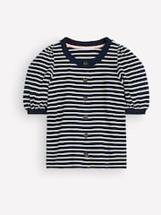 Boden Blue Button-through Full Sleeve Top - Image 4 of 4