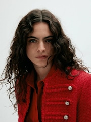 Mango Red Military Jacket - Image 4 of 7