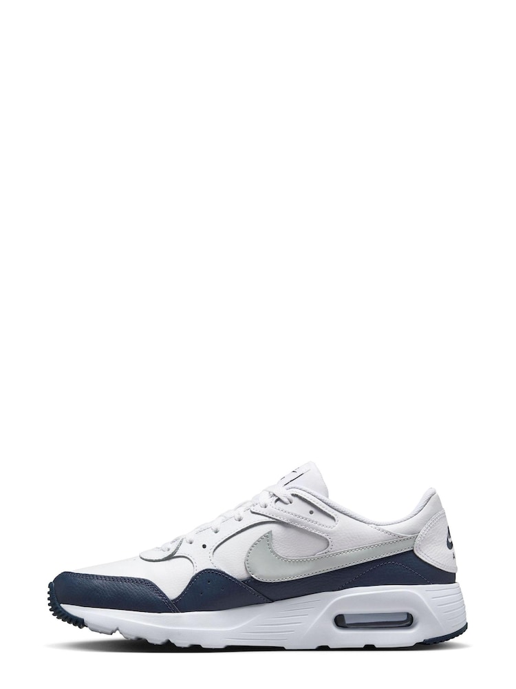 Nike White Grey Air Max SC Leather Trainers - Image 2 of 8