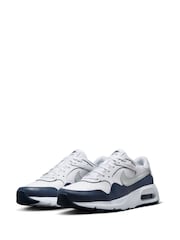 Nike White Grey Air Max SC Leather Trainers - Image 3 of 8
