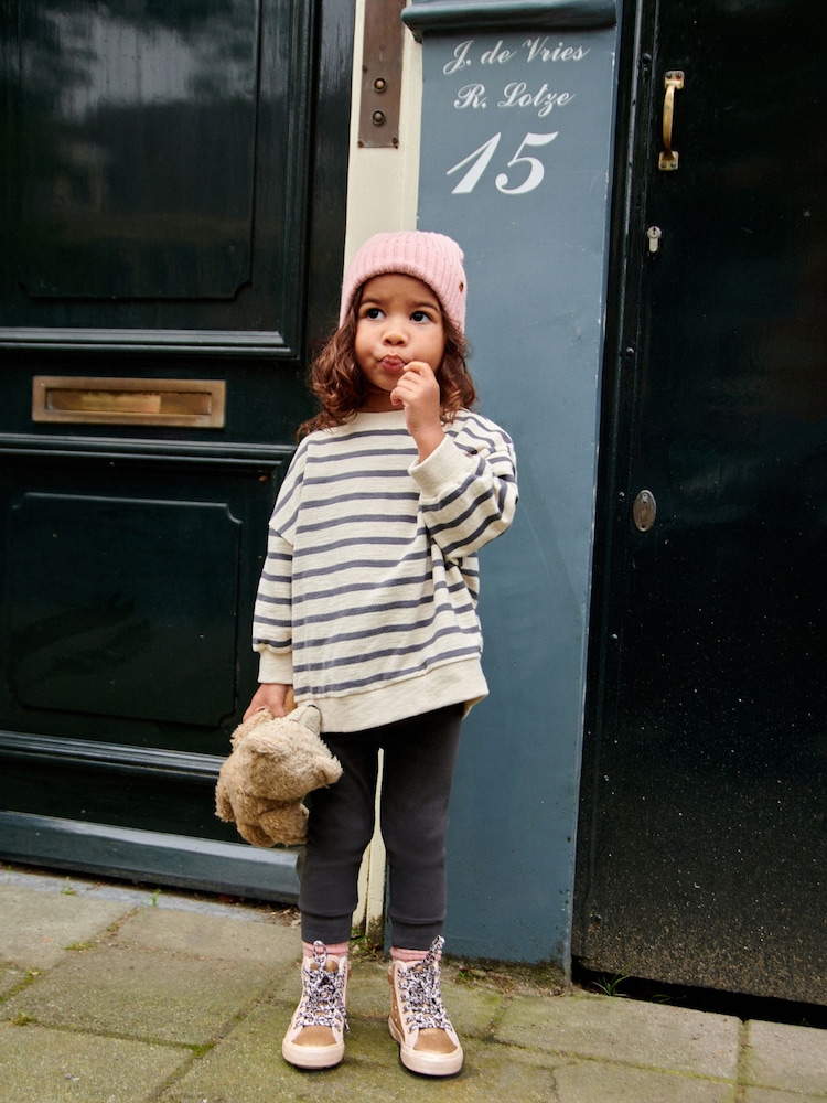 Black/White Relaxed Fit 100% Cotton Sweater And Leggings Set (3mths-7yrs) - Image 1 of 5 Black/White Relaxed Fit 100% Cotton Sweater And Leggings Set (3mths-7yrs) - Image 1 of 5