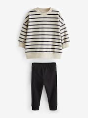 Black/White Relaxed Fit 100% Cotton Sweater And Leggings Set (3mths-7yrs) - Image 3 of 5