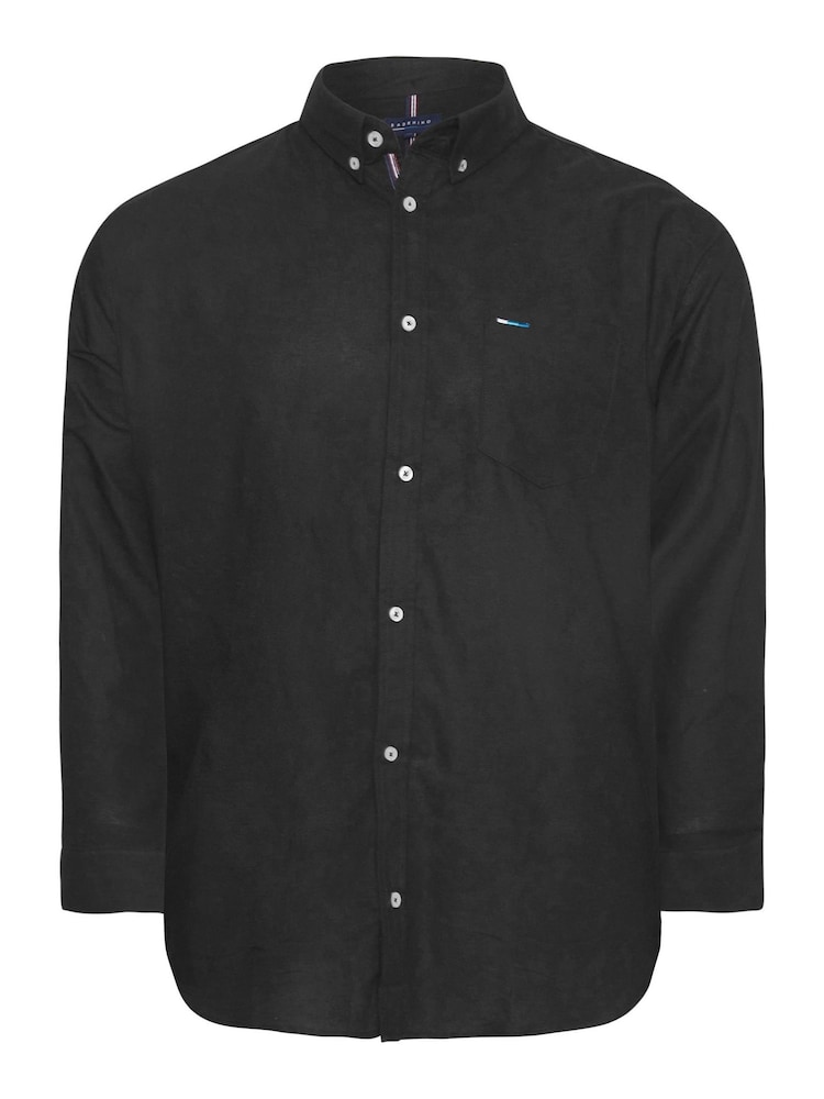 BadRhino Big & Tall Black Long Sleeve 100% Cotton Oxford Shirt - Image 2 of 3