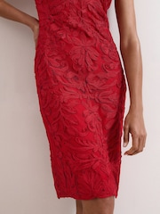 Phase Eight Red Emmi Tapework Dress - Image 5 of 7