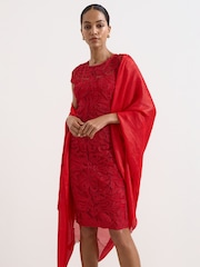 Phase Eight Red Emmi Tapework Dress - Image 6 of 7
