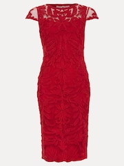 Phase Eight Red Emmi Tapework Dress - Image 7 of 7