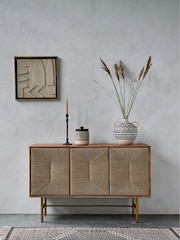 French Connection Mango Wood and Woven Co-ord Tatami Sideboard - Image 2 of 8