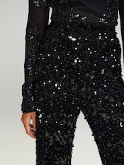 Lipsy Velvet Wide Leg Sequin Trousers - صورة 3 من 5