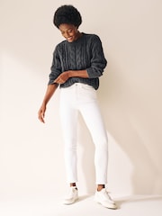 Charcoal Grey Ladder Stitch Cable Jumper - Image 3 of 6