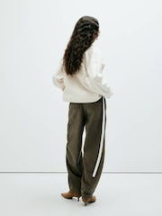Mango Nude Clean Cargo Barrel Trousers - Image 3 of 7