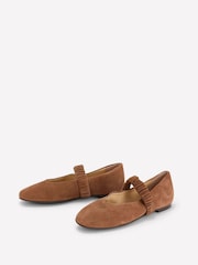Boden Brown Camilla Ruched Ballet Flats - Image 2 of 4
