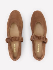 Boden Brown Camilla Ruched Ballet Flats - Image 4 of 4