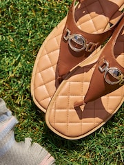 Barbour® Brown Vivienne Leather Sandals - Image 2 of 8