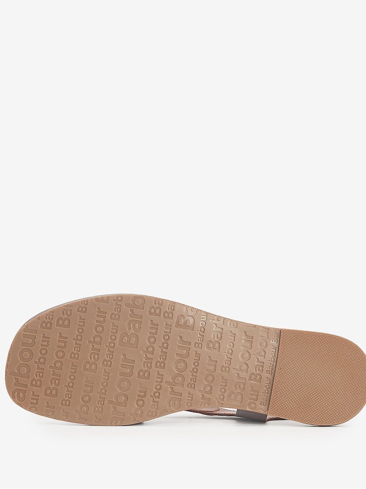 Barbour® Brown Vivienne Leather Sandals - Image 8 of 8