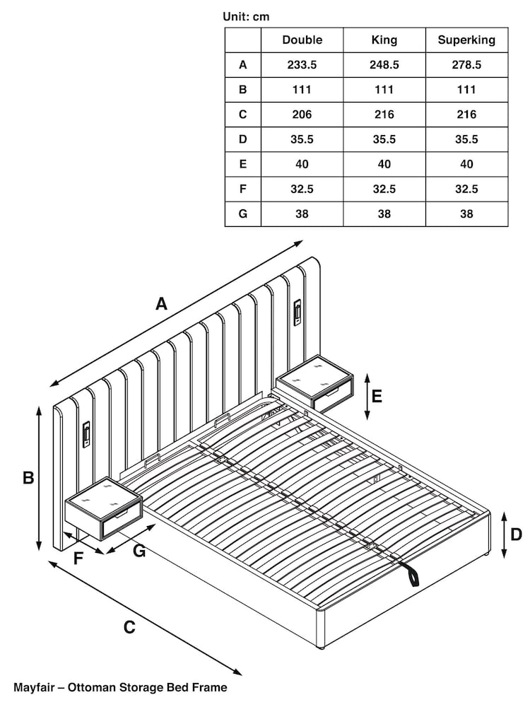 Soft Velvet Natural Oyster Mayfair Upholstered Hotel Bed Frame with Ottoman Storage Bedside Tables and Lights - Image 8 of 8
