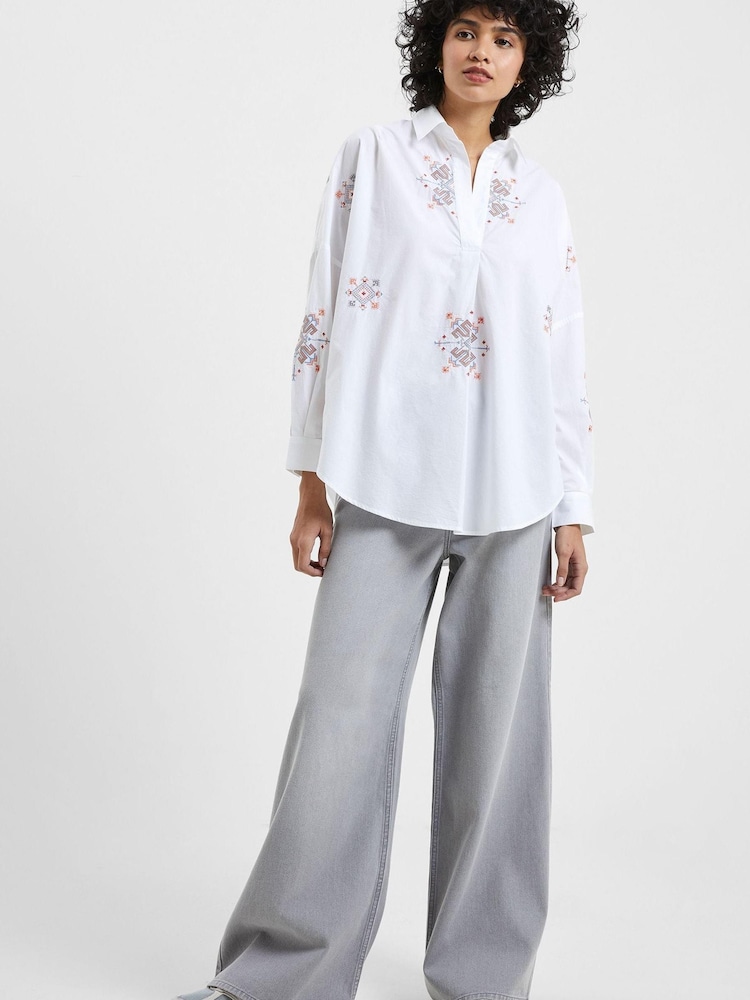 French Connection Embroidered Pop Over Shirt - Image 1 of 4