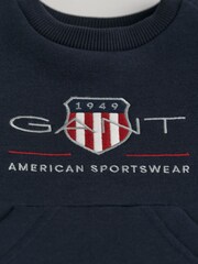 GANT Blue Baby Archive Shield Logo Sweatshirt - Image 2 of 2
