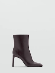 Mango Red Square Toe Ankle Boots - Image 1 of 4