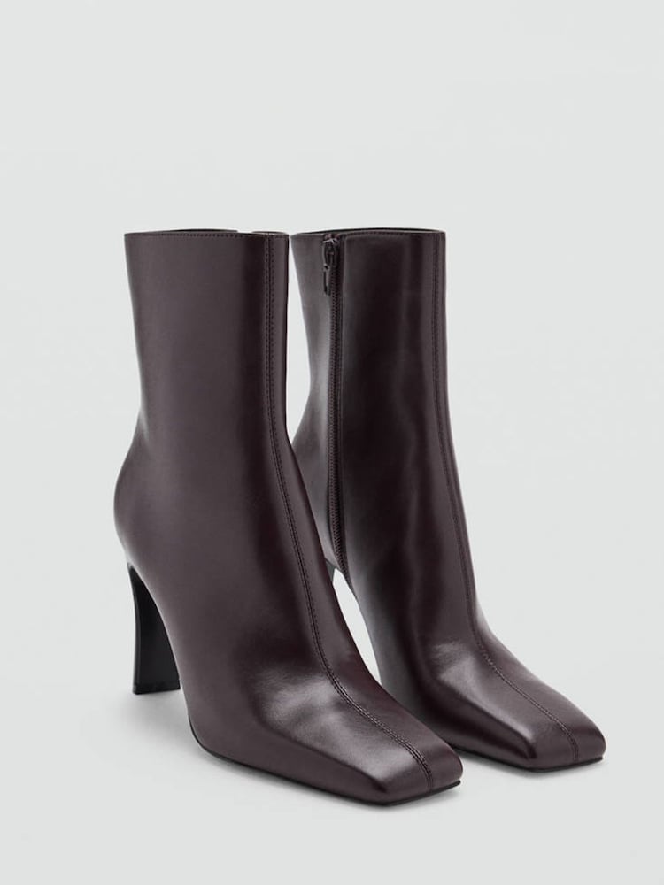 Mango Red Square Toe Ankle Boots - Image 2 of 4 Mango Red Square Toe Ankle Boots - Image 2 of 4