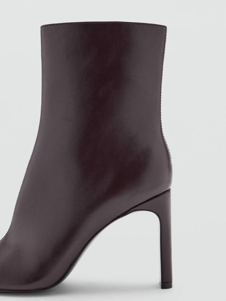 Mango Red Square Toe Ankle Boots - Image 4 of 4 Mango Red Square Toe Ankle Boots - Image 4 of 4