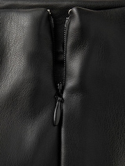 Mango Black Faux Leather Lace Trim Midi Skirt - Image 7 of 7